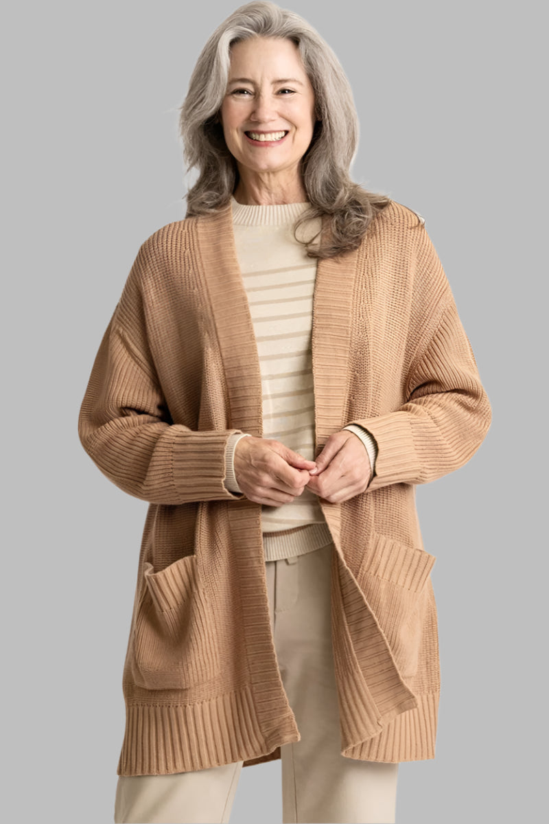 Maggie's Women's Sweater Turmeric / S Cotton Cardigan Sweater