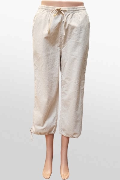 SoyaConcept Women&#39;s Pants Sand / S Cropped Wide Pants with Ties 7193