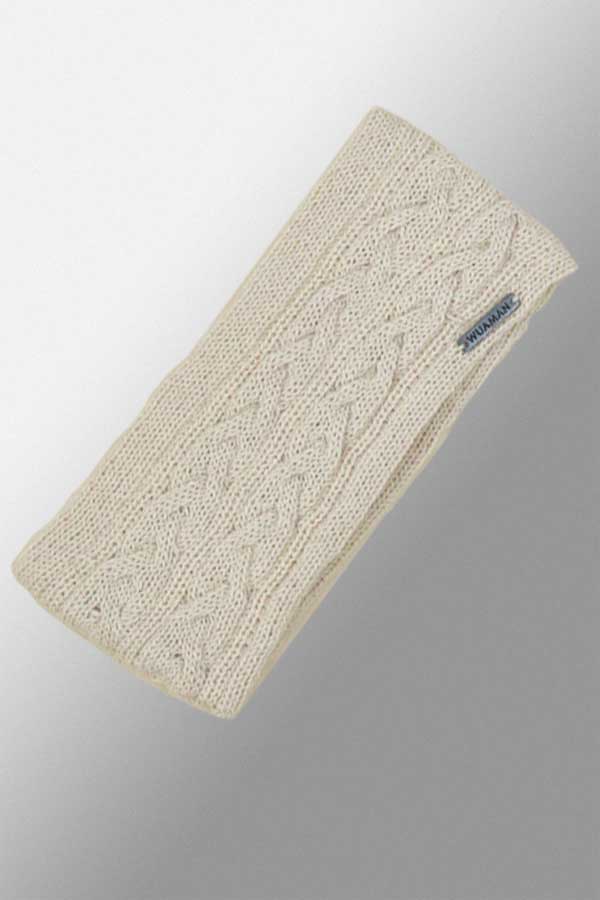 Wuaman Hat women Cream / Hand Warmers Alpaca Headband