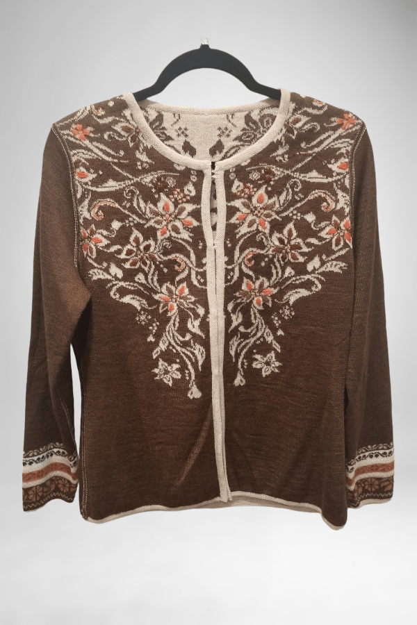 Wuaman Women's Sweater Alpaca Blend Cardigan Buttoned - reversible cg03