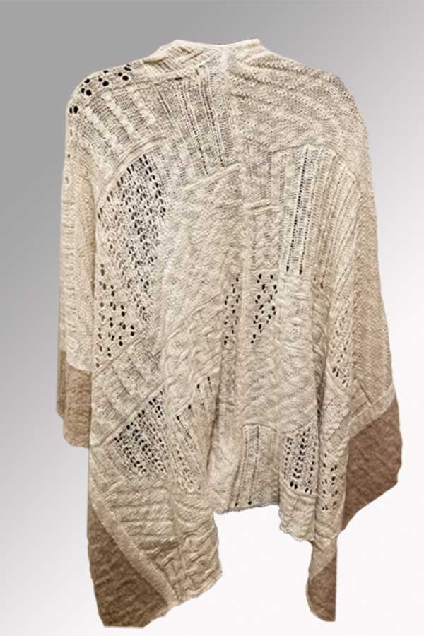 Wuaman Women's Sweater Alpaca Lace Poncho