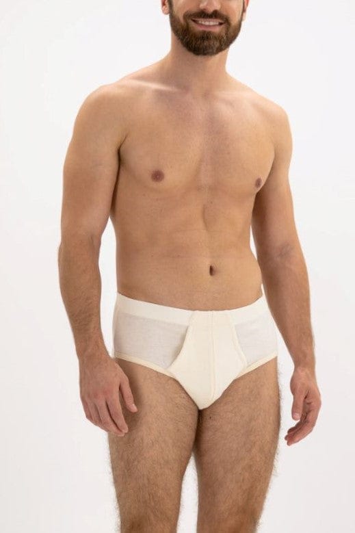 Men's Organic Cotton Briefs with Covered Elastic - Natural