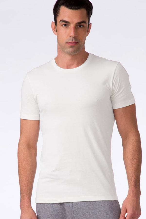 Bgreen Men&#39;s Underwear S / White Men&#39;s Organic Cotton Crew-neck Undershirt