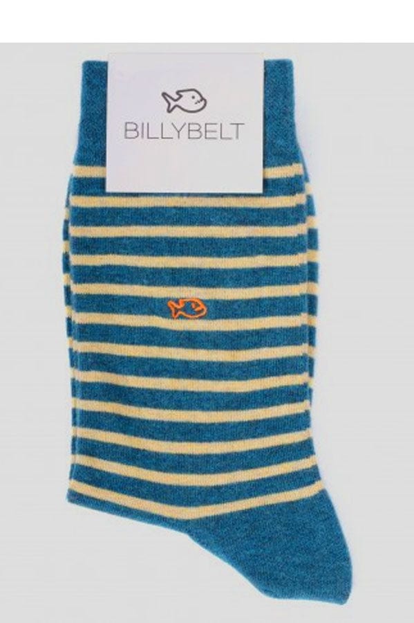 Billybelt Men's Socks Green Cream Men's Cotton Socks Stripes rl4