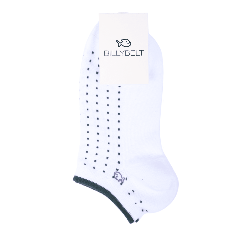 Billybelt Men's Socks White & Squares / one size Men's Cotton Footie Socks