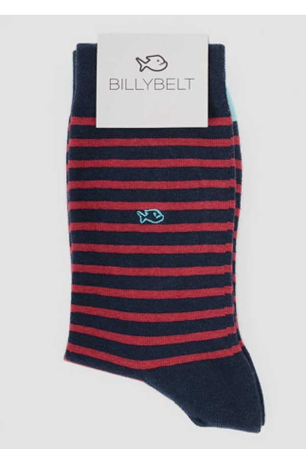 Billybelt Men&#39;s Socks Navy Red Men&#39;s Cotton Socks Stripes rl4