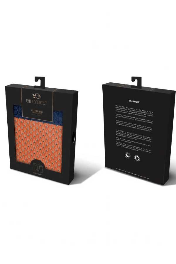 Billybelt Men's Underwear Men's Organic Cotton Boxers Briefs - organic jersey navy with yellow fish