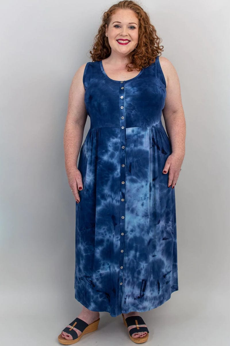 Blue Sky Women&#39;s Dress Sapphire tie-dye / S Sleeveless Long Dress - Liane
