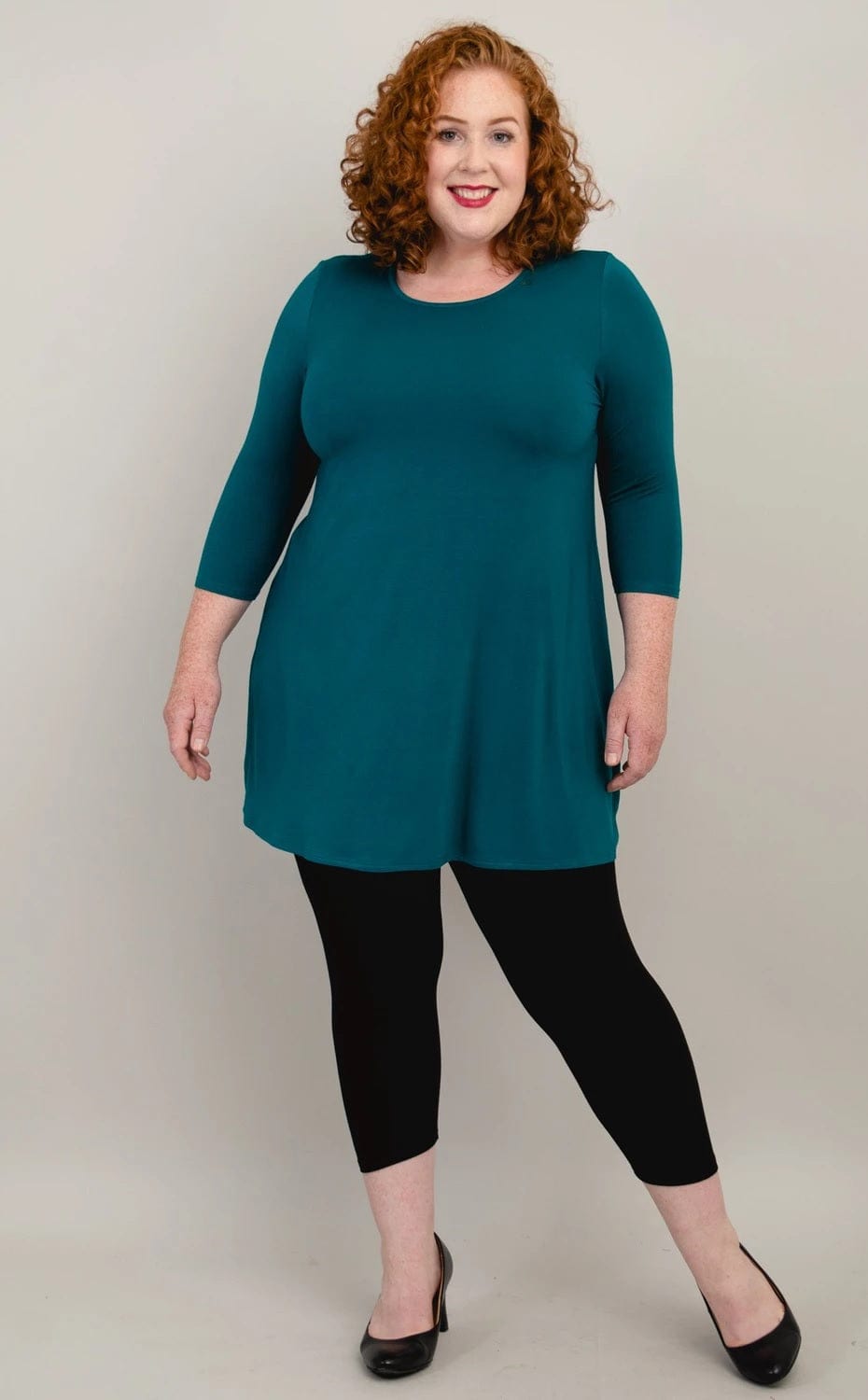 Blue Sky Women&#39;s Long Sleeve Top Teal / S Scoop neck - Perfect Tunic