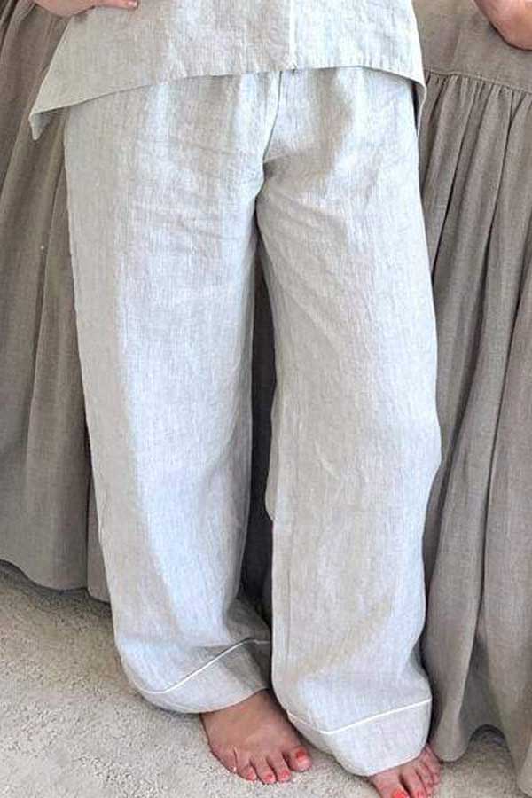 Linen Pajama Pants / Linen Loose Pants / Woman's Linen Pants / Wood Rose  Linen Pants / Soft Linen Trousers /woman Linen Pajama Pants 