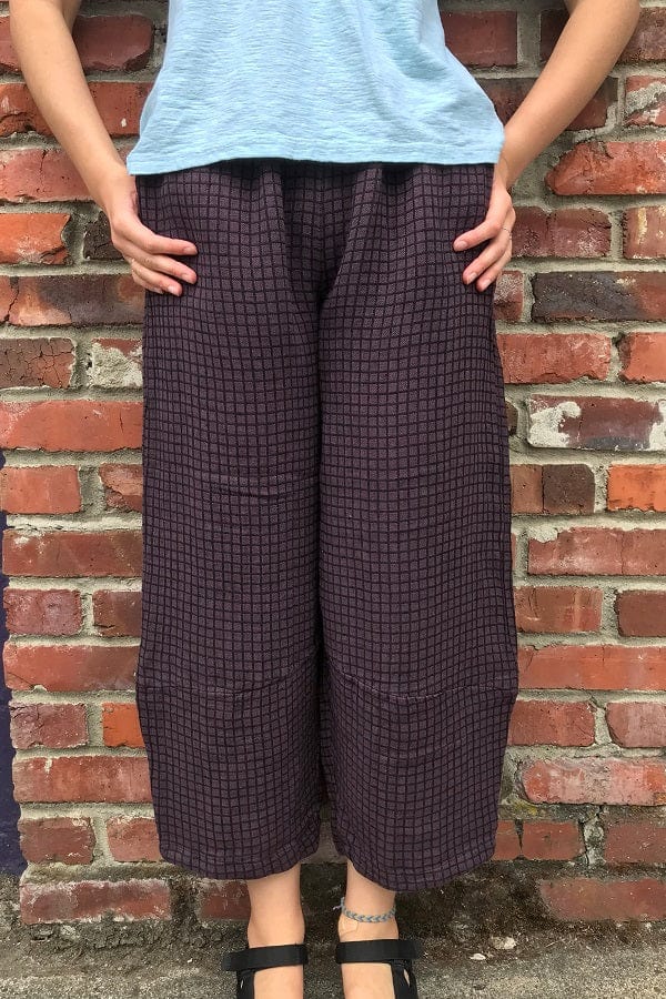 Cutloose Women's Pants XS / Plumeria Checkered Linen/Cotton Lantern Pant