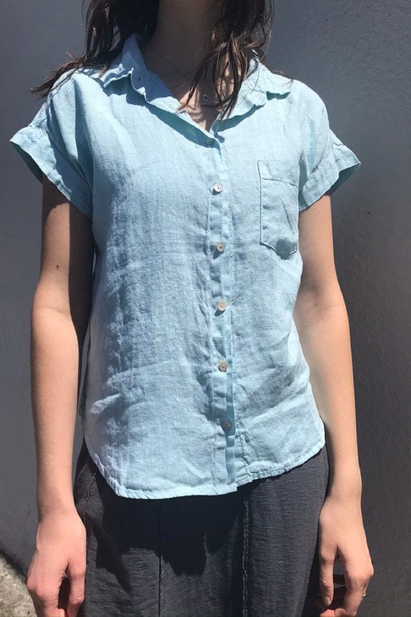 Short Sleeve Linen Shirt / Women Shirt 