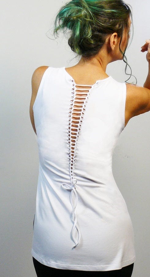 Organic Cotton Top - Laced Back Salsa - Natural Clothing Company
