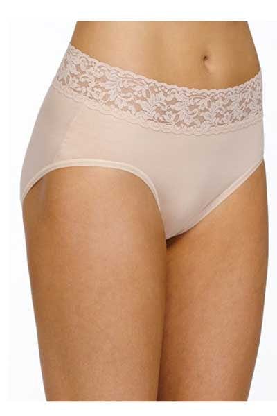 High waist cotton lace panty briefs