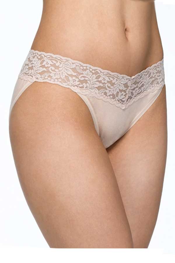 Women’s Organic Cotton Lace V-Bikini - Natural Clothing Company