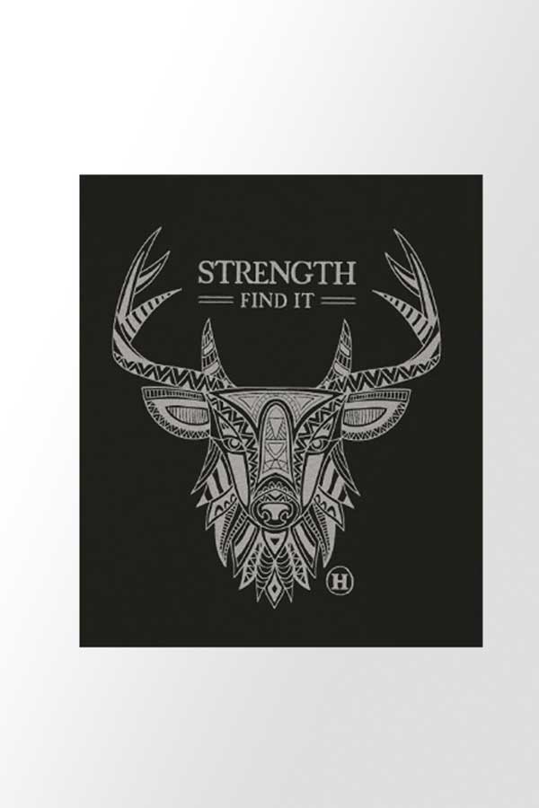 Hempy's Men's Short Sleeve Top Black (Deer) / S Hemp Blend Totem T-shirt - Deer, Strength