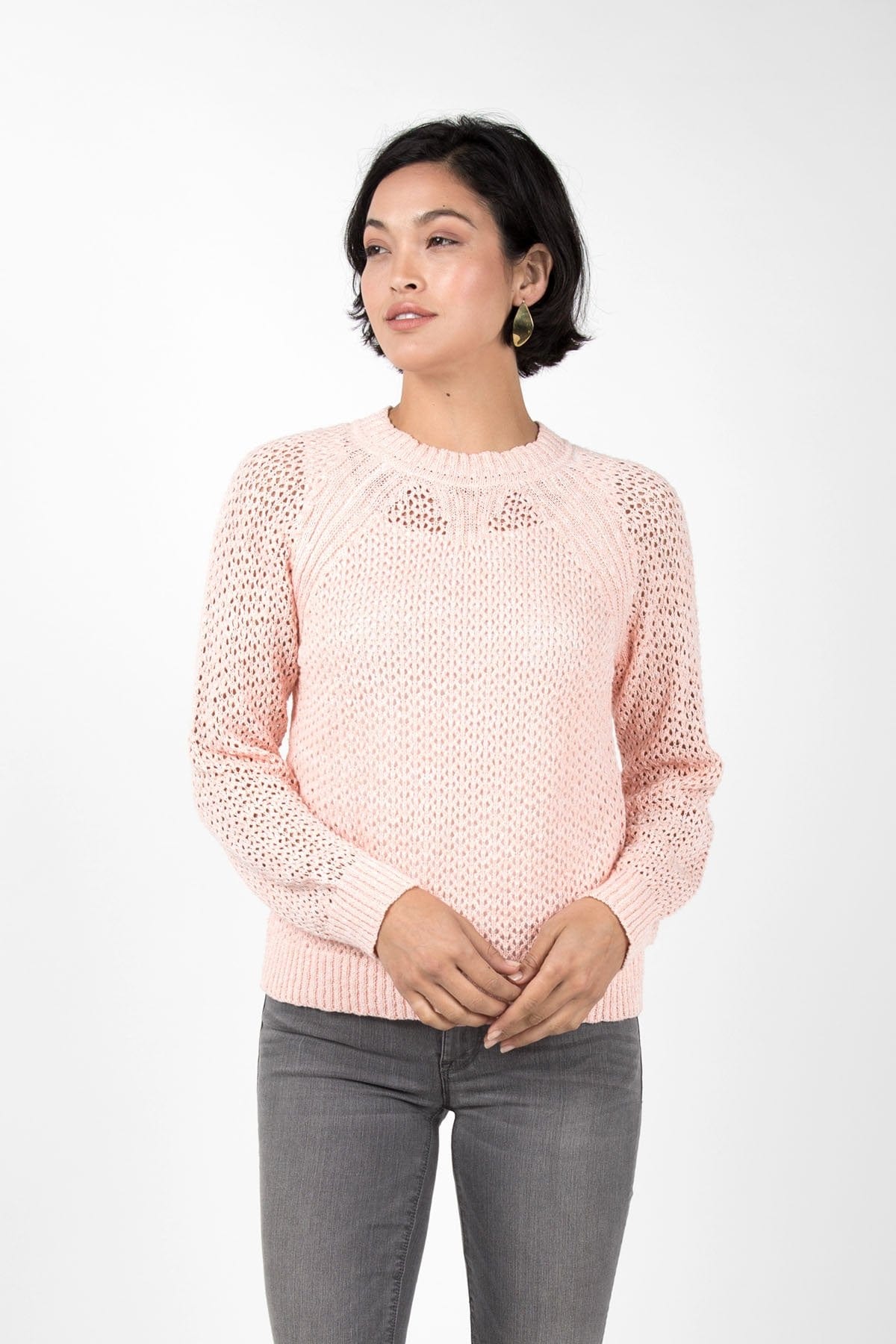 Indigenous Women&#39;s Sweater Organic Cotton Boucle Knit Sweater