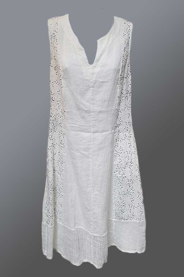 Inizio Women&#39;s Dress Italian Linen Dress by Inizio - Dots combo