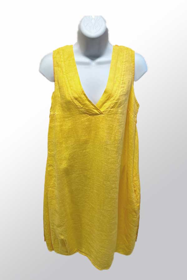Inizio Women's Dress Sunflower / S Italian Linen Dress by Inizio -Zephyr