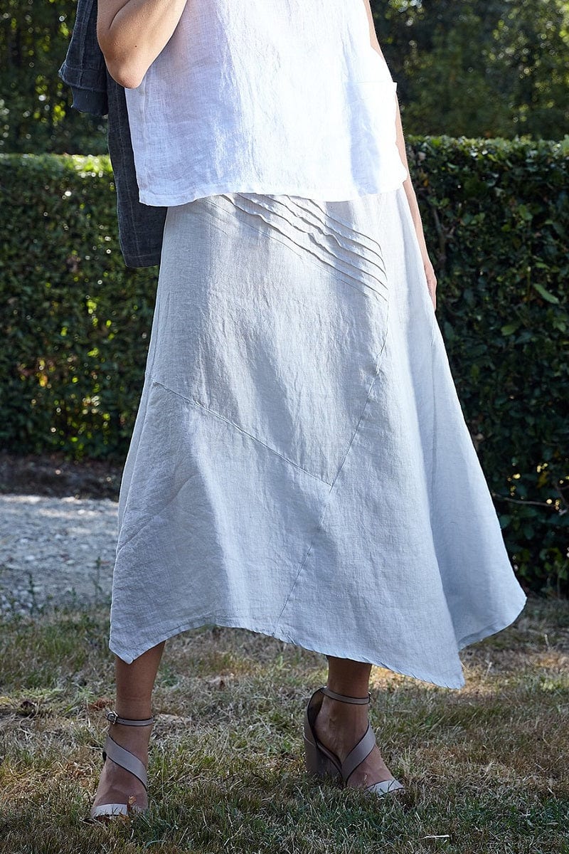 Inizio Women&#39;s Skirt Italian Linen Skirt by Inizio - Whisper