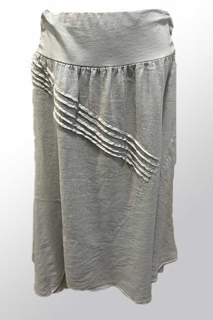 Inizio Women&#39;s Skirt Silver Mist / S Italian Linen Skirt by Inizio - Whisper