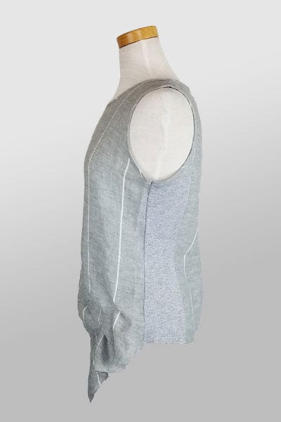 Italian Linen Sleeveless Top from inizio - striped - Natural Clothing Company