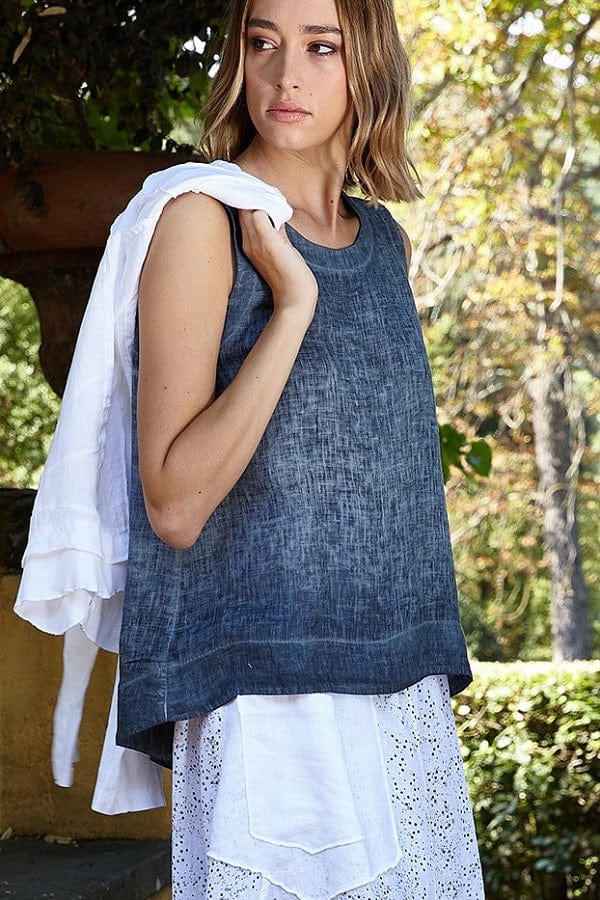 Linen Sleeveless Top from Inizio Hi-Low