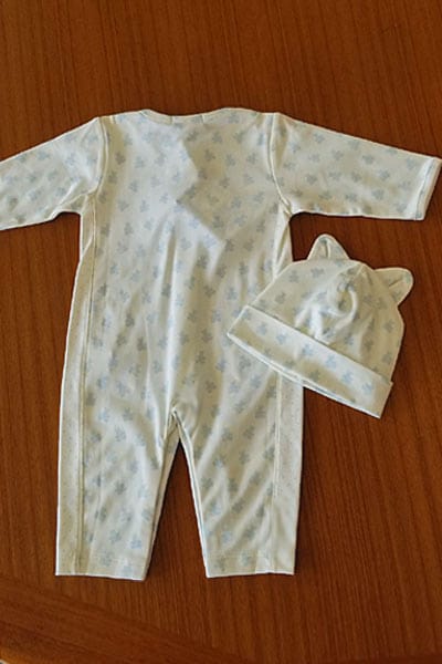 Baby Organic Cotton Playsuit - Mini Bear Print - Natural Clothing Company