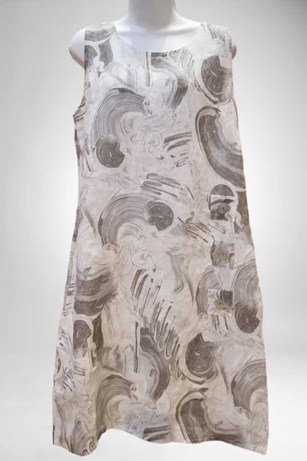 Lands Downunder Women&#39;s Dress Italian Linen Dress - Sleeveless