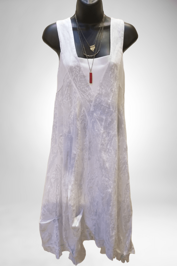 Lands Downunder Women&#39;s Dress Italian Linen Dress Sleeveless - Reef