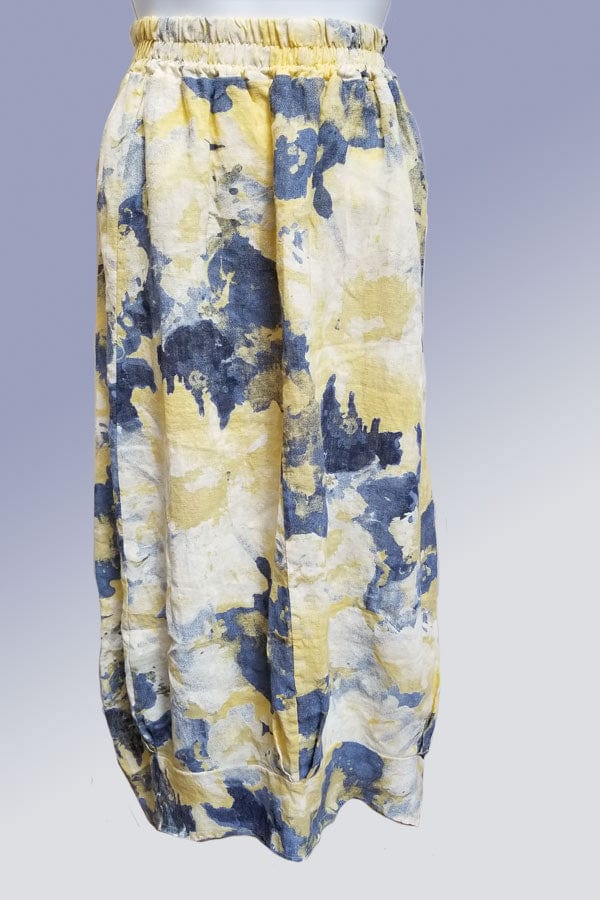 Lands Downunder Women&#39;s Skirt Butter Watercolor / S Italian Linen Skirt - Watercolor
