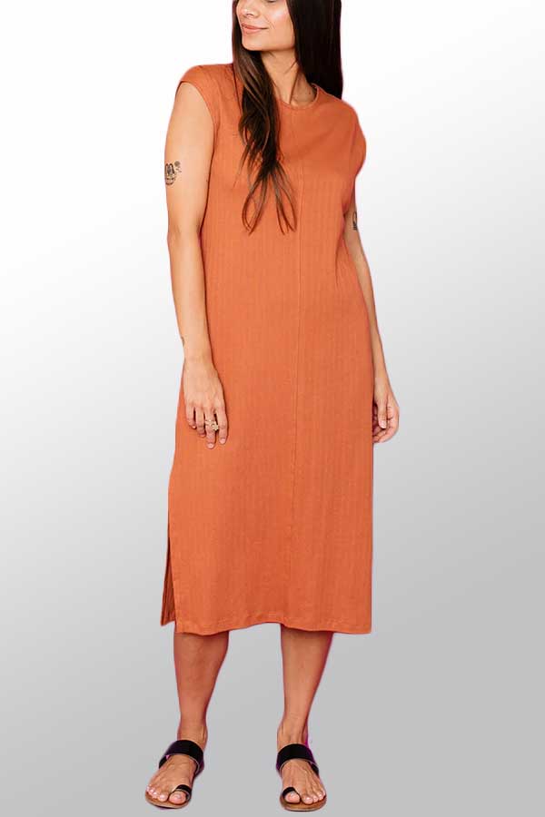 Mata Traders Women's Dress Rust / S Long Cotton Dress - Sasha