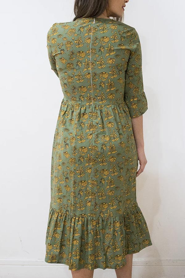 Mata Traders Women&#39;s Dress Midi Ruffled Cotton Dress - Rachelle