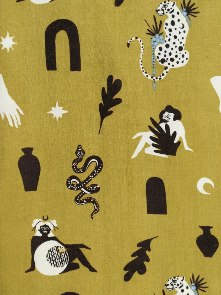 Mata Traders Women's Dress Olive Curios / S Tiered Dress Adelaide - tencel