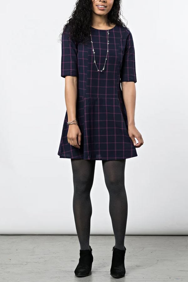 Mata Traders Women's Dress Woven Cotton Dress - half sleeve