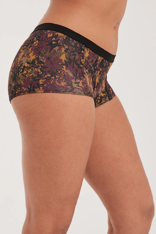 Pact Women's Underwear Frozen Blooms / L Organic Cotton Boy Short