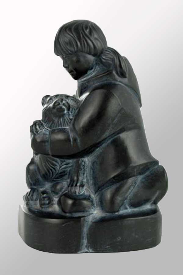 Panabo sculpture Girl and Husky Sculpture - First Nations Art
