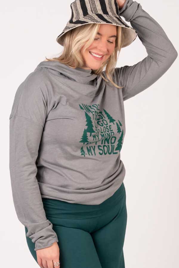 Soul Flower Women's Long Sleeve Top Eco Friendly Yoga Hoodie - Into The Forest