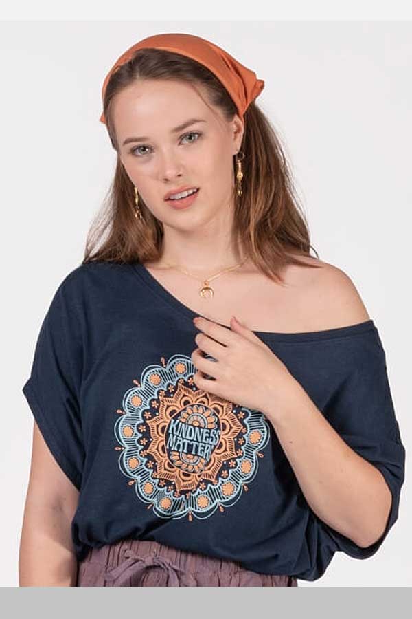 Soul Flower Women's Short Sleeve Top Eco-friendly Dolman Top - Kindness Matters