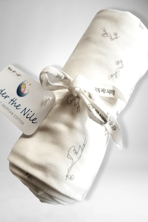 Under The Nile kid&#39;s gifts, blankets large (printed) Organic Cotton Swaddle Blanket