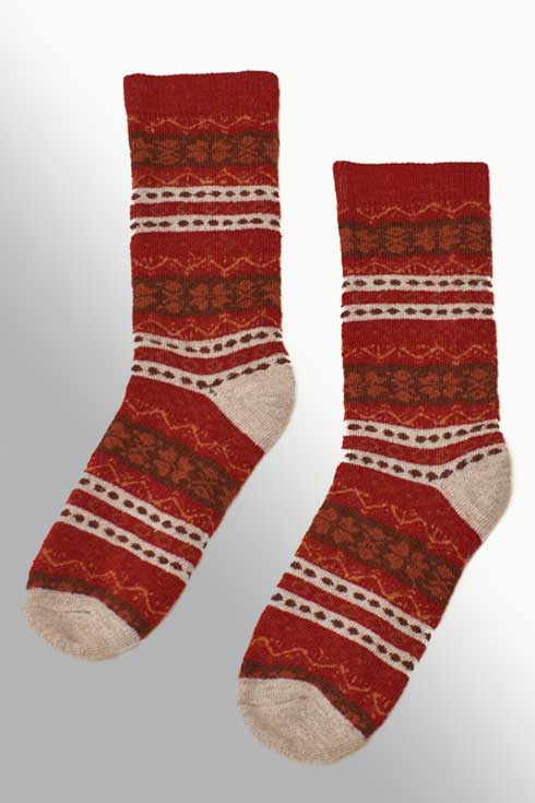 Wuaman Unisex Socks Alpaca Socks - Nordic Lines