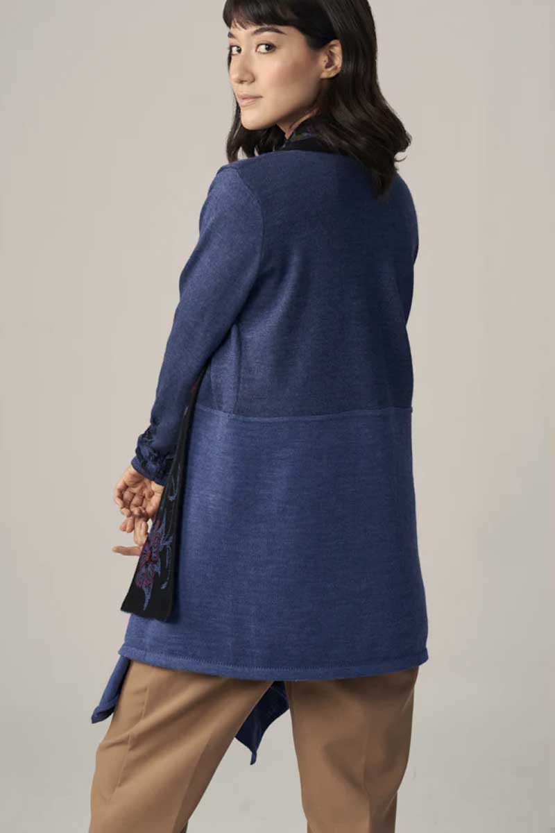 Wuaman Women's Sweater Alpaca Blend Long Cardigan Open - cg17