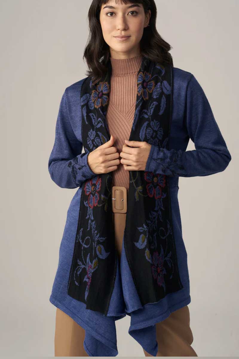 Wuaman Women's Sweater Alpaca Blend Long Cardigan Open - cg17