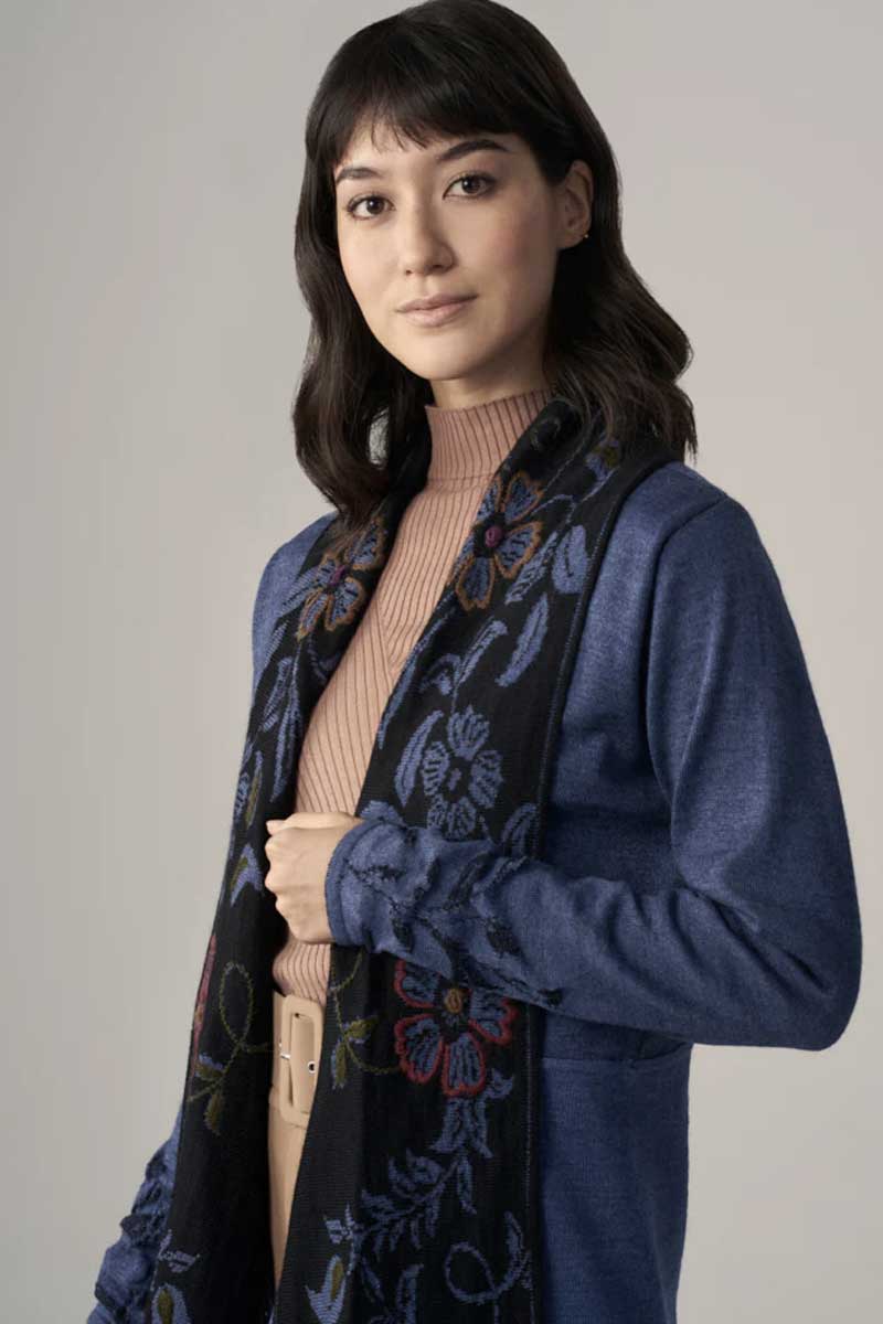 Wuaman Women's Sweater Alpaca Blend Long Cardigan Open - cg17