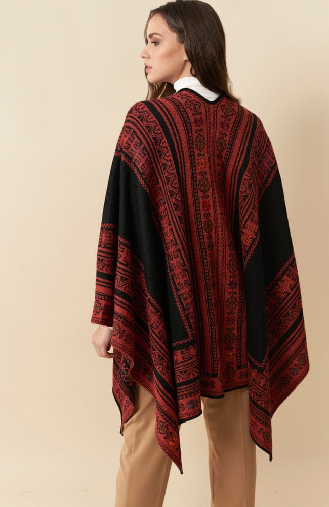 Wuaman Women's Sweater Alpaca Blend Reversible Poncho - Ruanas 03