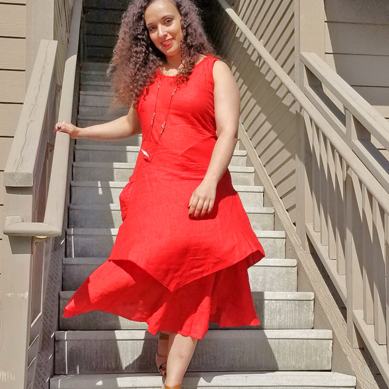 Woven Cotton Dress half sleeve Natural Clothing Company