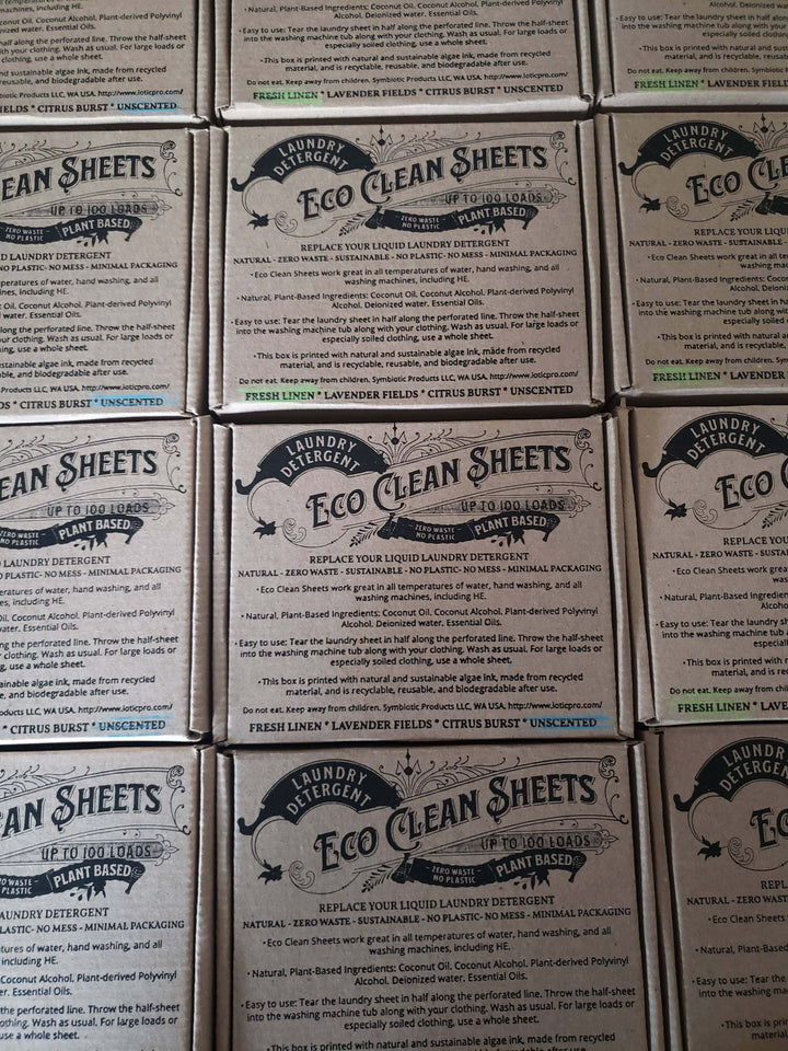 Eco Clean Laundry Sheets - Concentrated  Detergent Unscented
