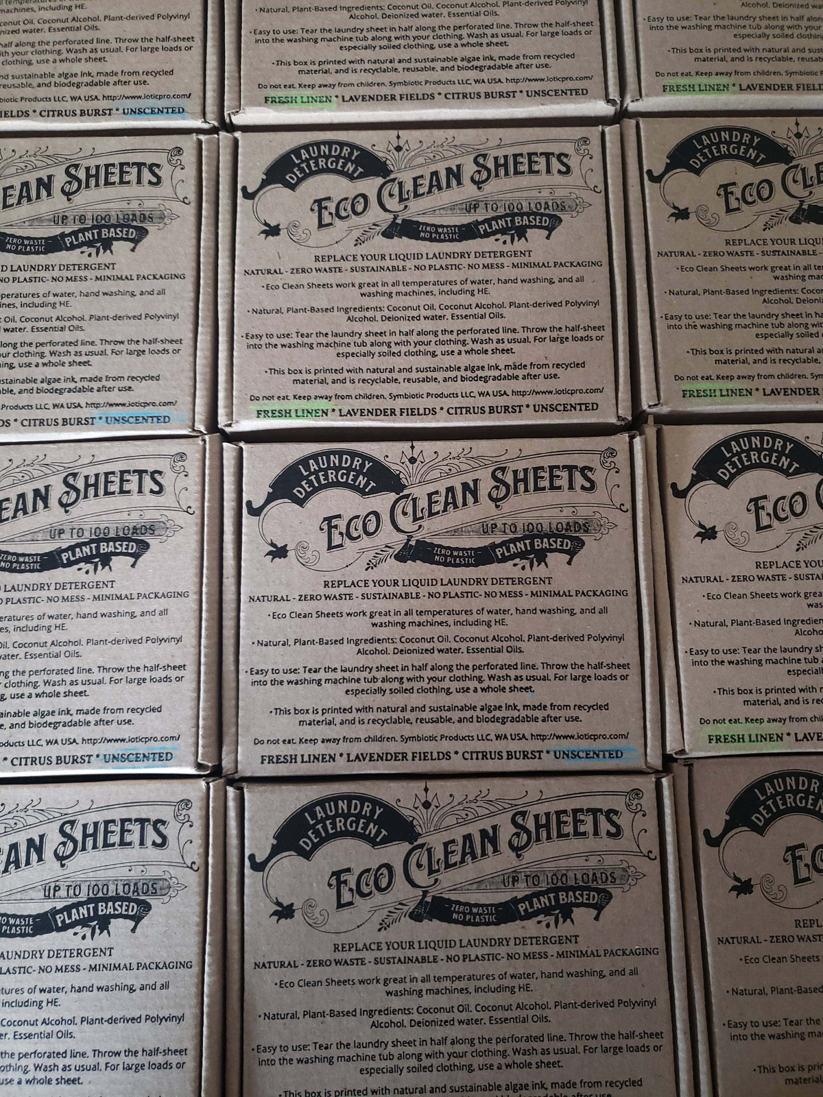 Eco Clean Laundry Sheets - Concentrated  Detergent Unscented