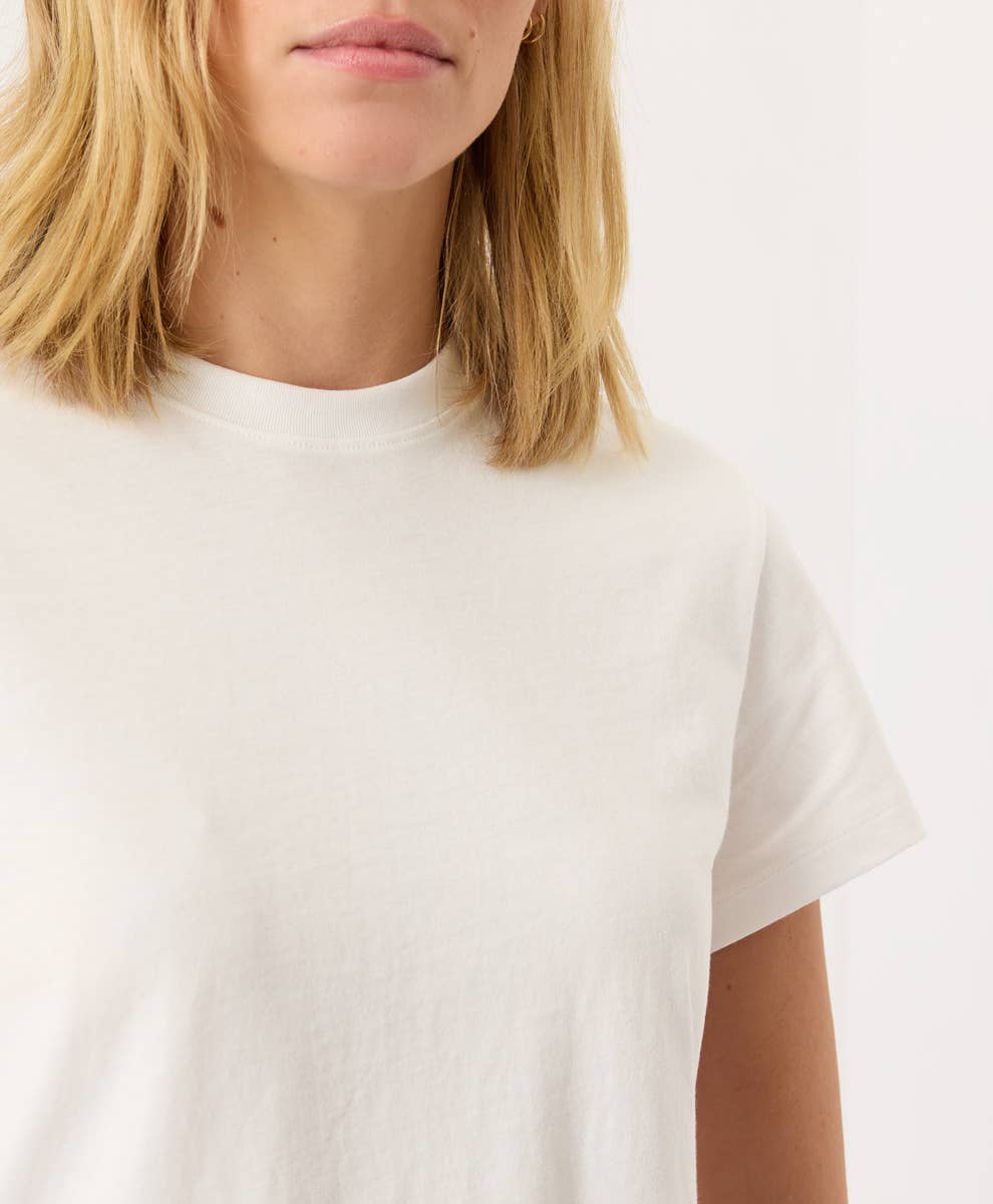 Women's Softspun Essential Crewneck Tee: Cream / Small - Natural Clothing Company