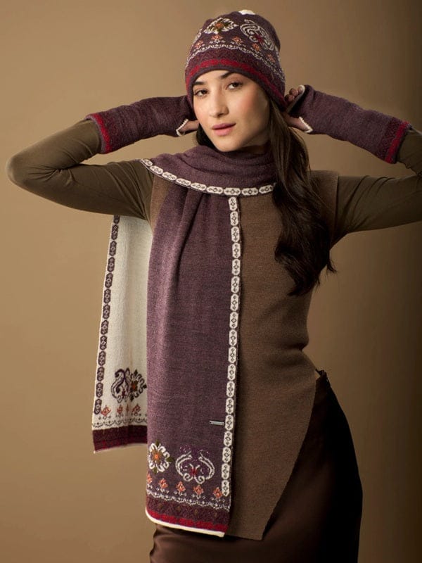 Alpaca Beanie Hat and/or scarf- purple